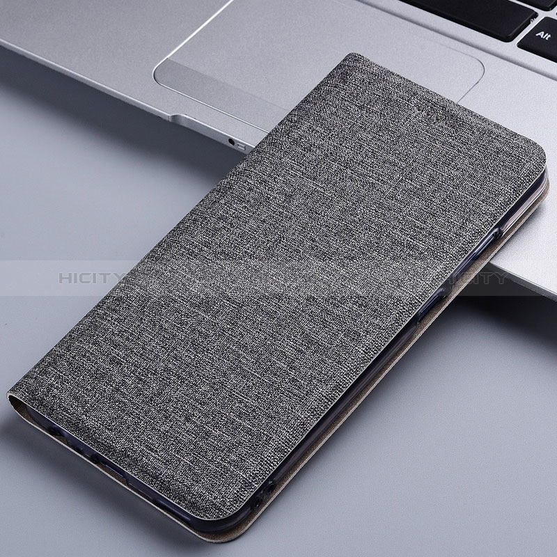 Custodia Portafoglio In stoffa con Supporto H13P per Xiaomi Redmi 9 India Grigio