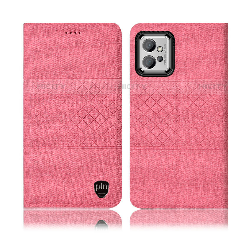 Custodia Portafoglio In stoffa con Supporto H14P per Motorola Moto G32 Rosa