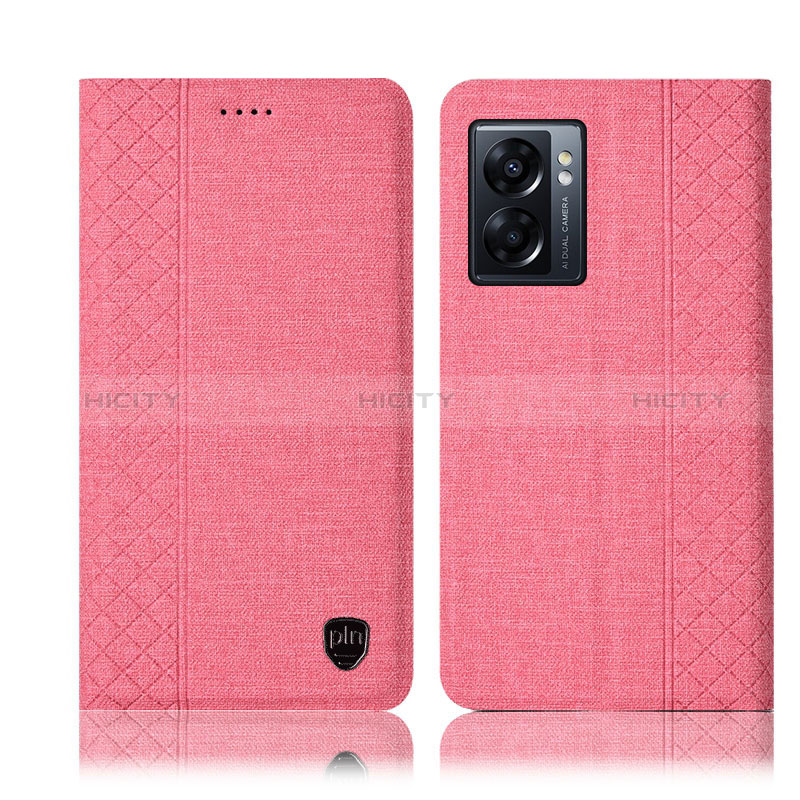 Custodia Portafoglio In stoffa con Supporto H14P per Oppo A57 5G Rosa