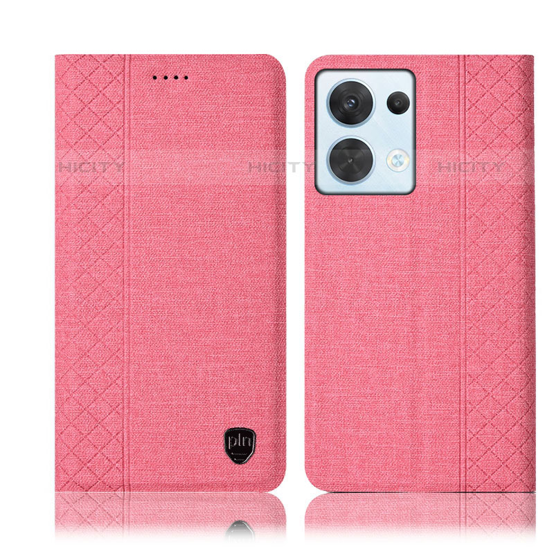 Custodia Portafoglio In stoffa con Supporto H14P per Oppo Reno8 5G Rosa