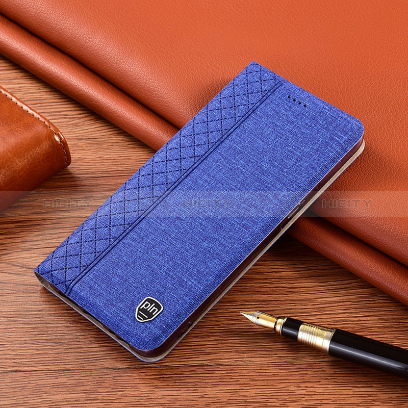 Custodia Portafoglio In stoffa con Supporto H14P per Xiaomi Redmi 9 India Blu