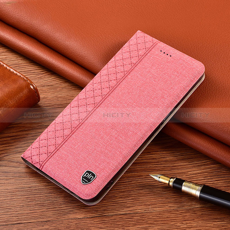 Custodia Portafoglio In stoffa con Supporto H14P per Xiaomi Redmi Note 9S Rosa