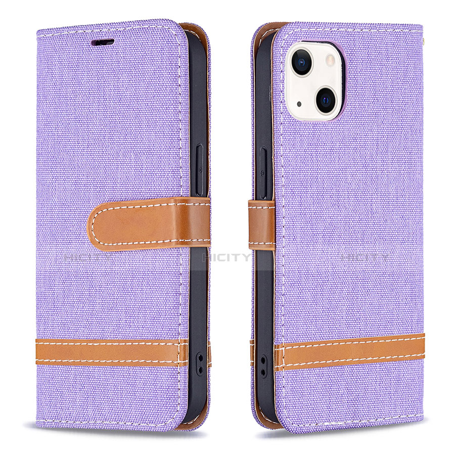 Custodia Portafoglio In stoffa con Supporto per Apple iPhone 13 Mini Viola