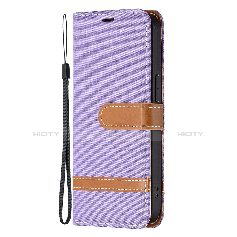 Custodia Portafoglio In stoffa con Supporto per Apple iPhone 13 Pro Max Viola