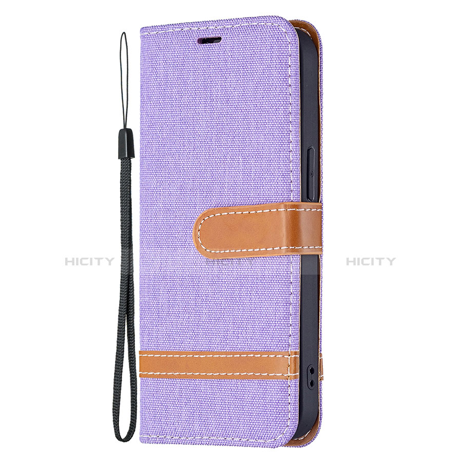 Custodia Portafoglio In stoffa con Supporto per Apple iPhone 13 Viola