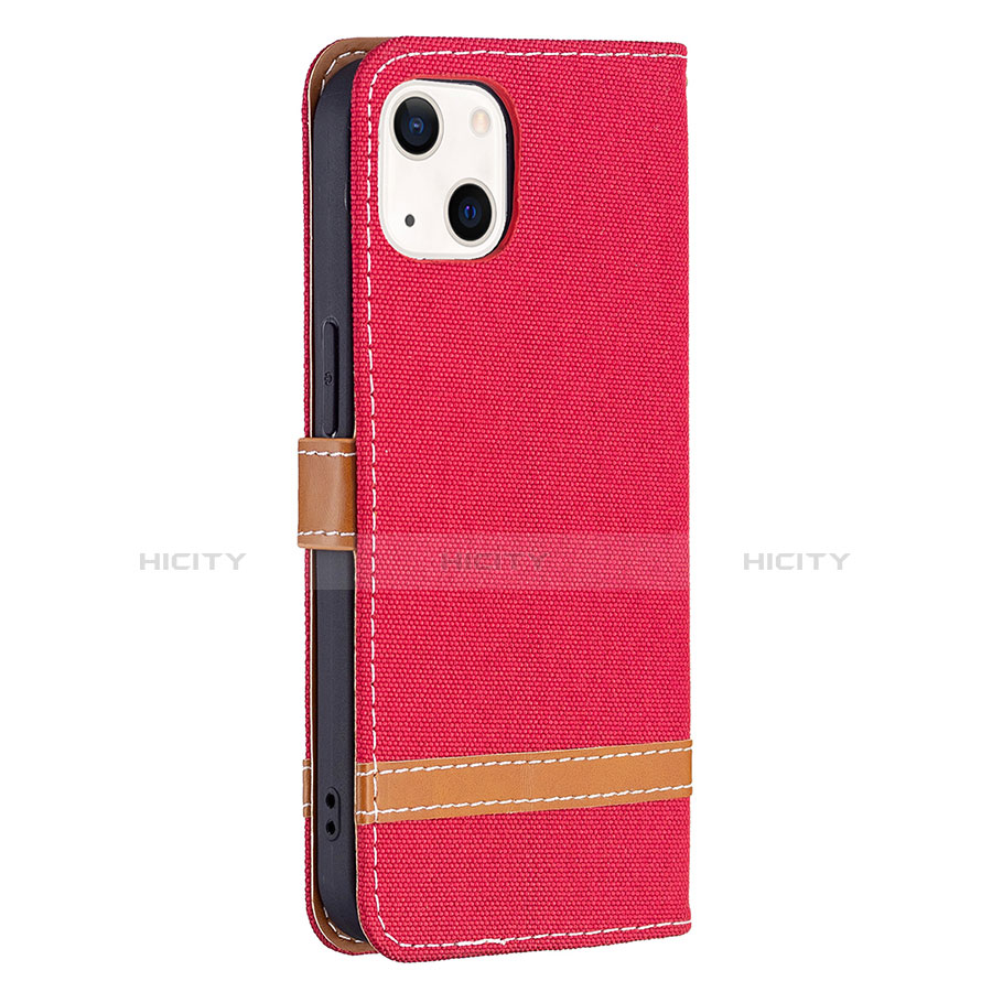 Custodia Portafoglio In stoffa con Supporto per Apple iPhone 14 Rosso