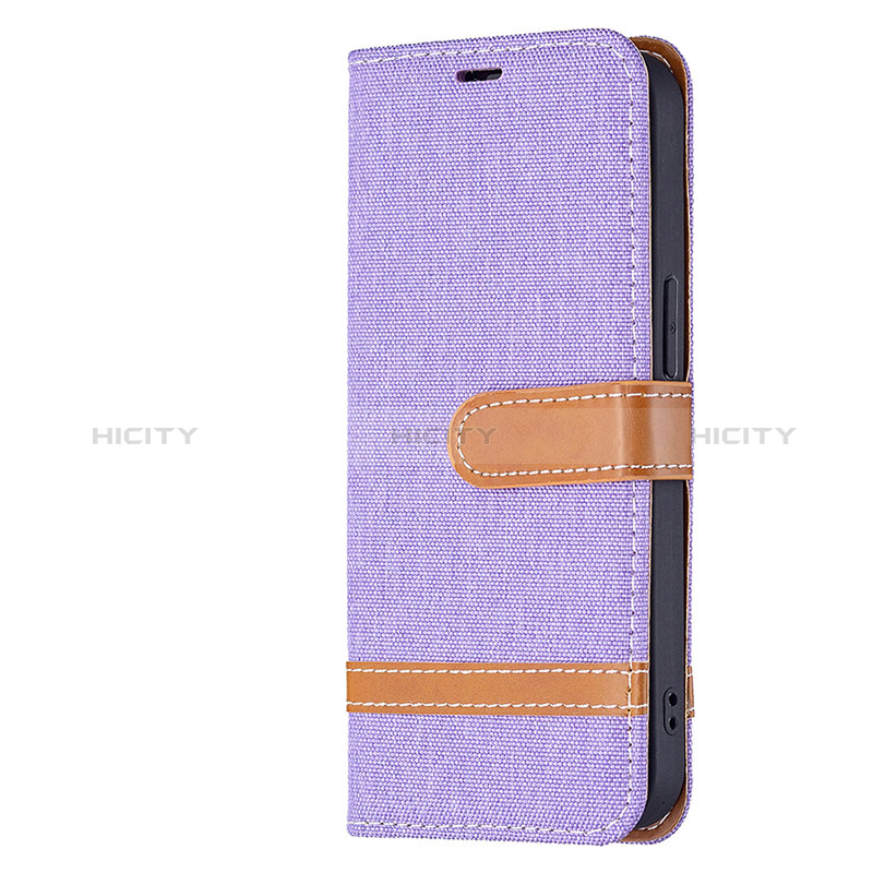 Custodia Portafoglio In stoffa con Supporto per Apple iPhone 15 Plus Viola