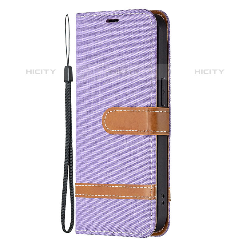 Custodia Portafoglio In stoffa con Supporto per Apple iPhone 15 Pro Max Viola