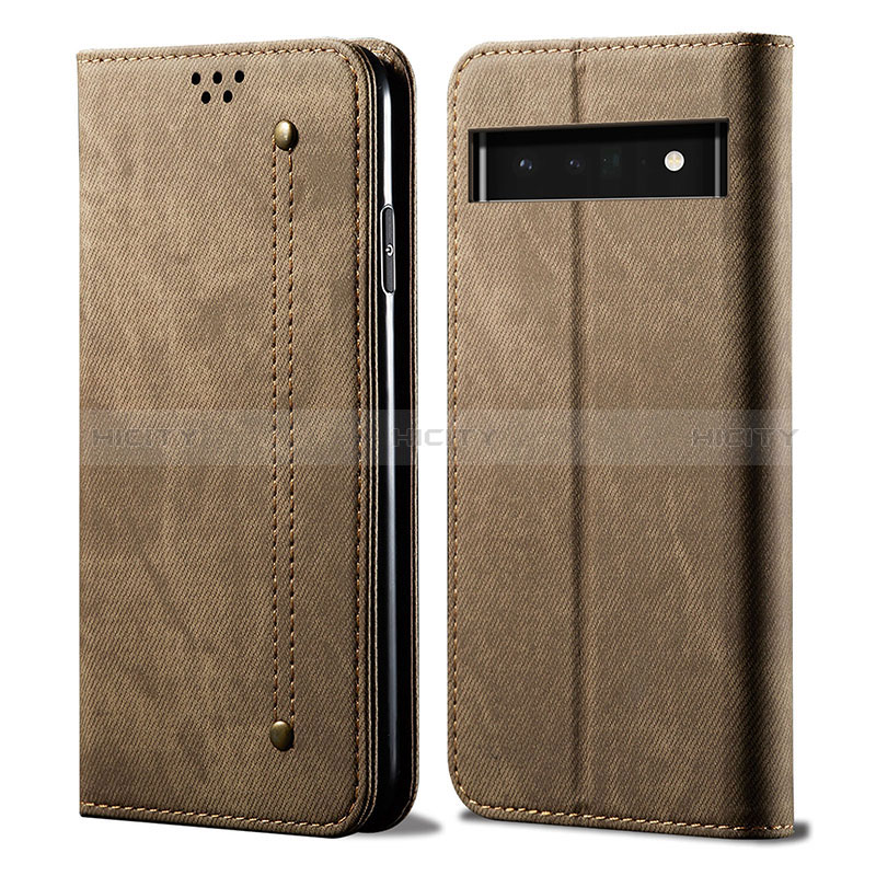 Custodia Portafoglio In stoffa con Supporto per Google Pixel 6 5G Khaki