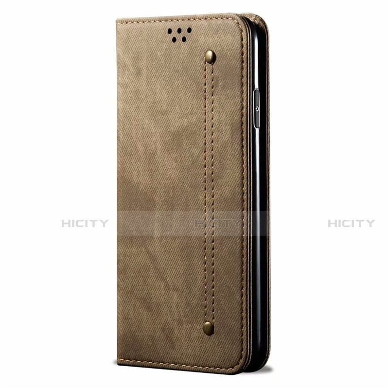 Custodia Portafoglio In stoffa con Supporto per Oppo AX5 Khaki