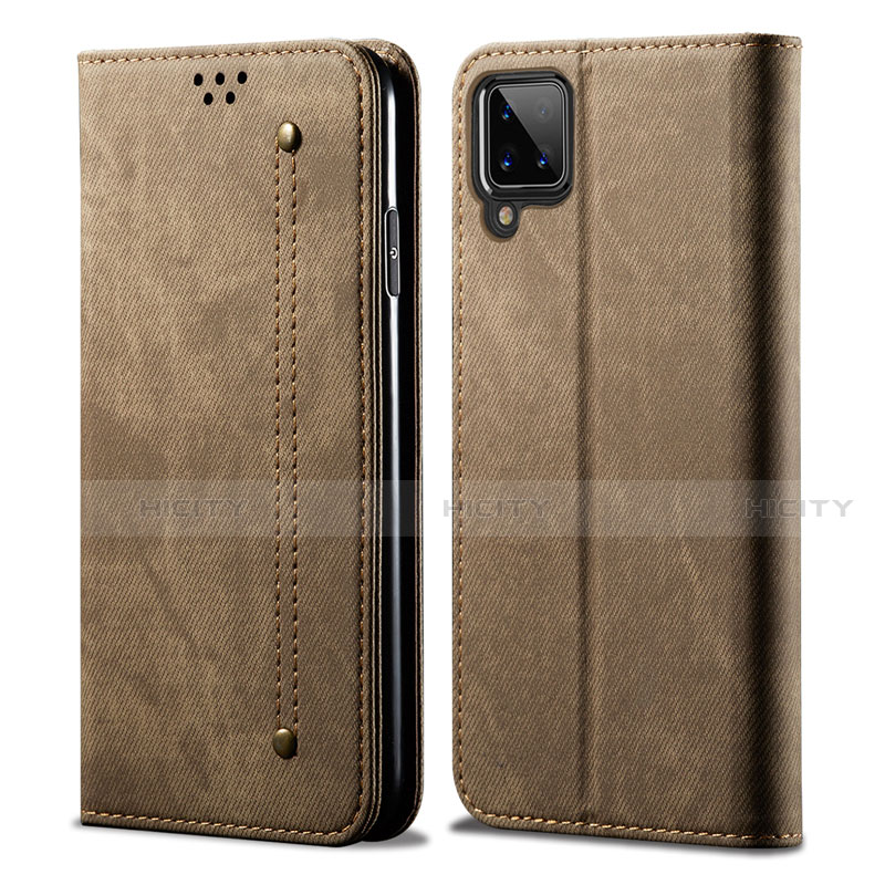 Custodia Portafoglio In stoffa con Supporto per Samsung Galaxy A12 Khaki