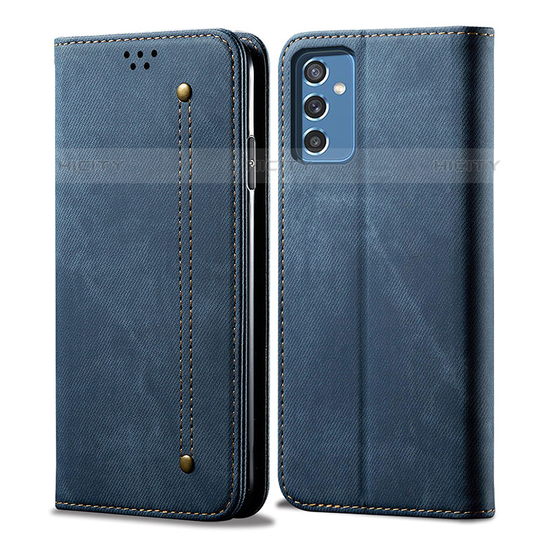 Custodia Portafoglio In stoffa con Supporto per Samsung Galaxy M52 5G Blu