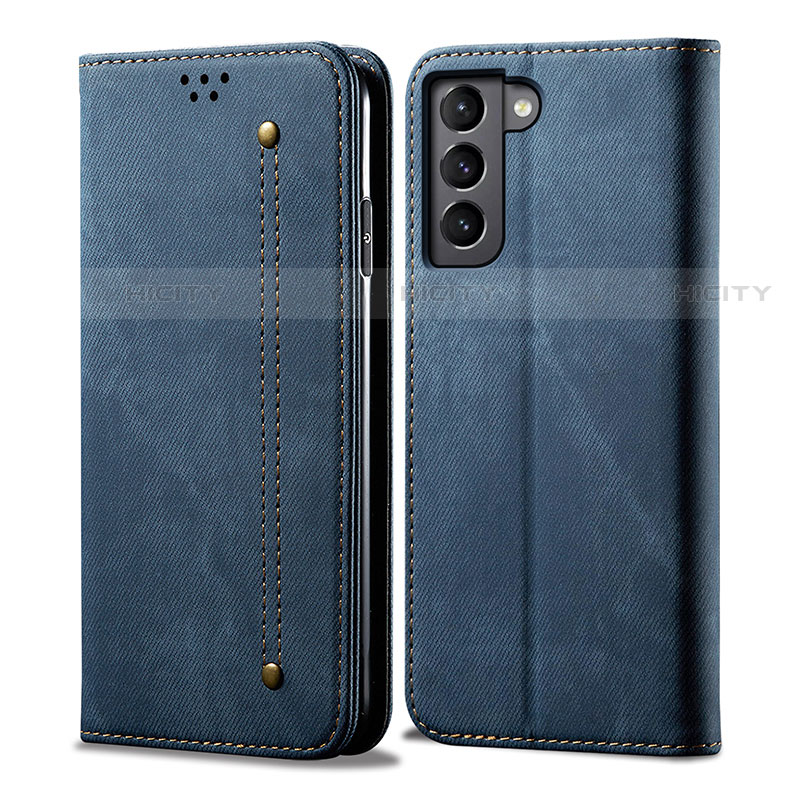 Custodia Portafoglio In stoffa con Supporto per Samsung Galaxy S23 Plus 5G Blu