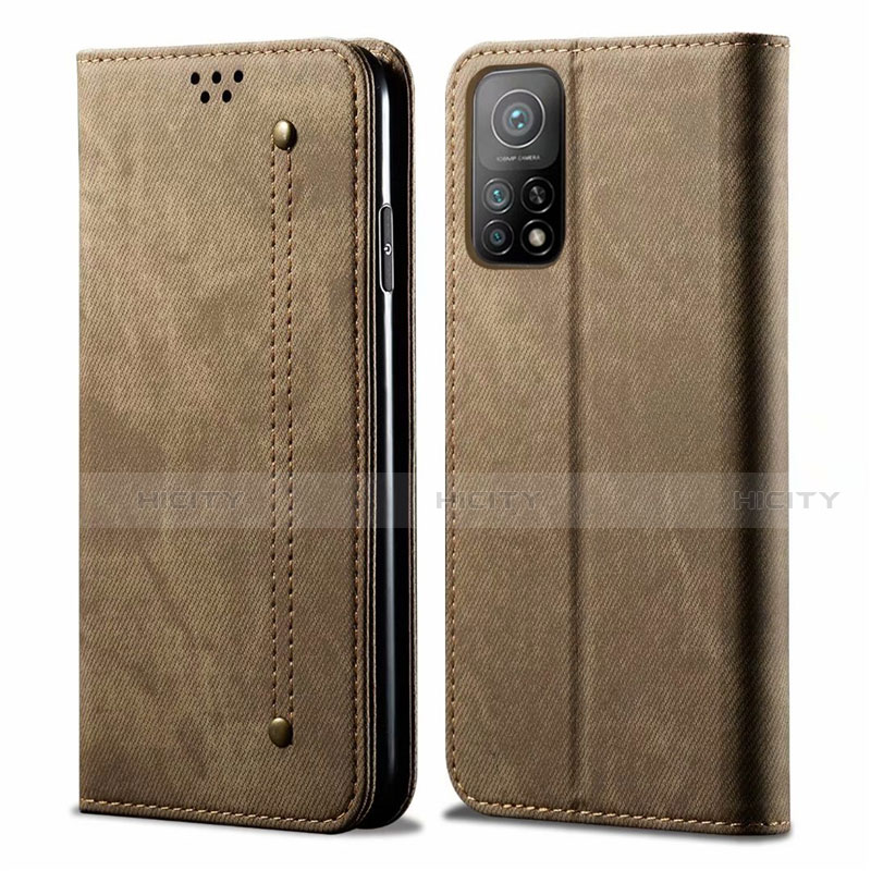 Custodia Portafoglio In stoffa con Supporto per Xiaomi Mi 10T Pro 5G Khaki