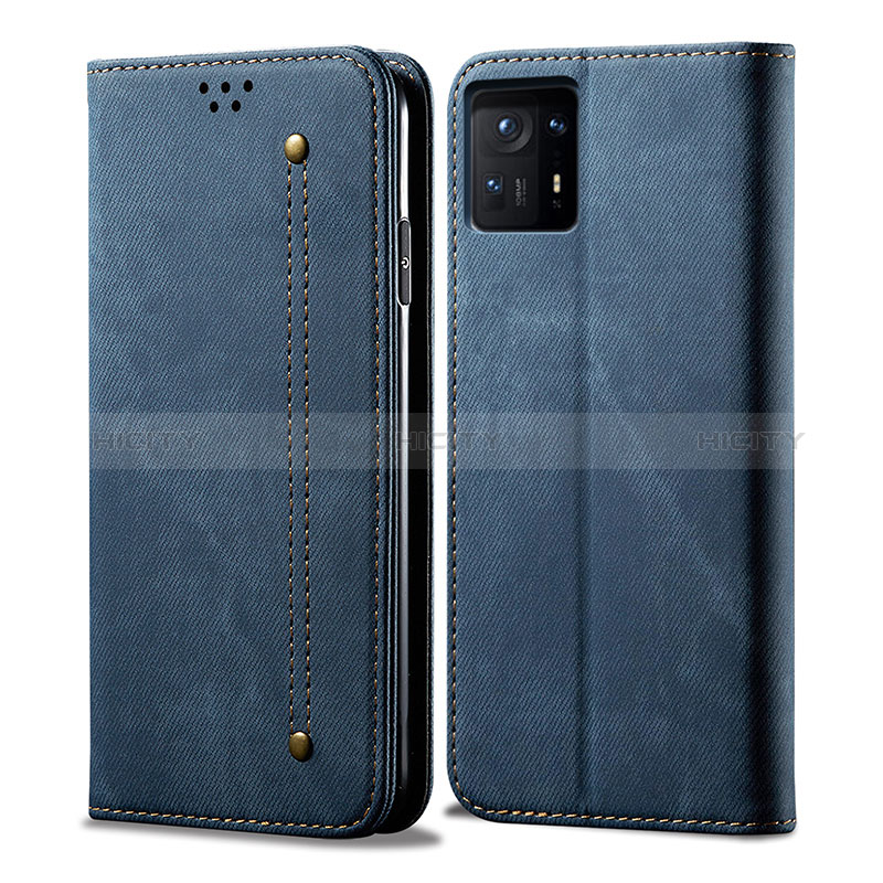 Custodia Portafoglio In stoffa con Supporto per Xiaomi Mi Mix 4 5G Blu