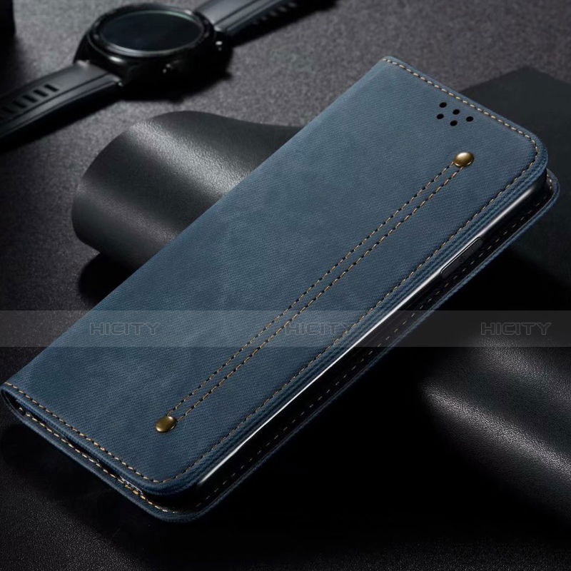 Custodia Portafoglio In stoffa con Supporto per Xiaomi Mi Note 10 Lite Blu