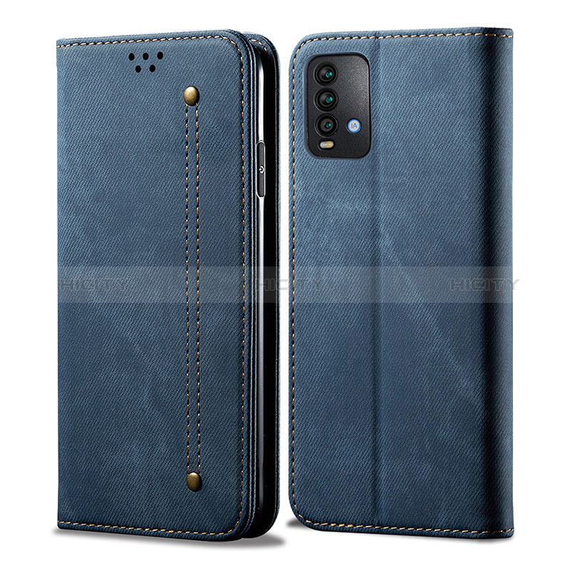 Custodia Portafoglio In stoffa con Supporto per Xiaomi Redmi 9 Power Blu