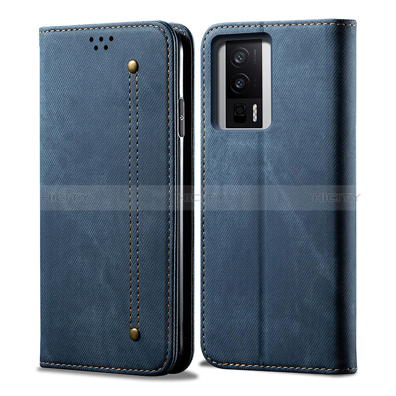 Custodia Portafoglio In stoffa con Supporto per Xiaomi Redmi K60 Pro 5G Blu