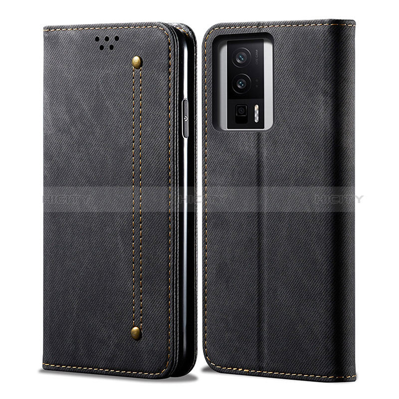 Custodia Portafoglio In stoffa con Supporto per Xiaomi Redmi K60 Pro 5G Nero