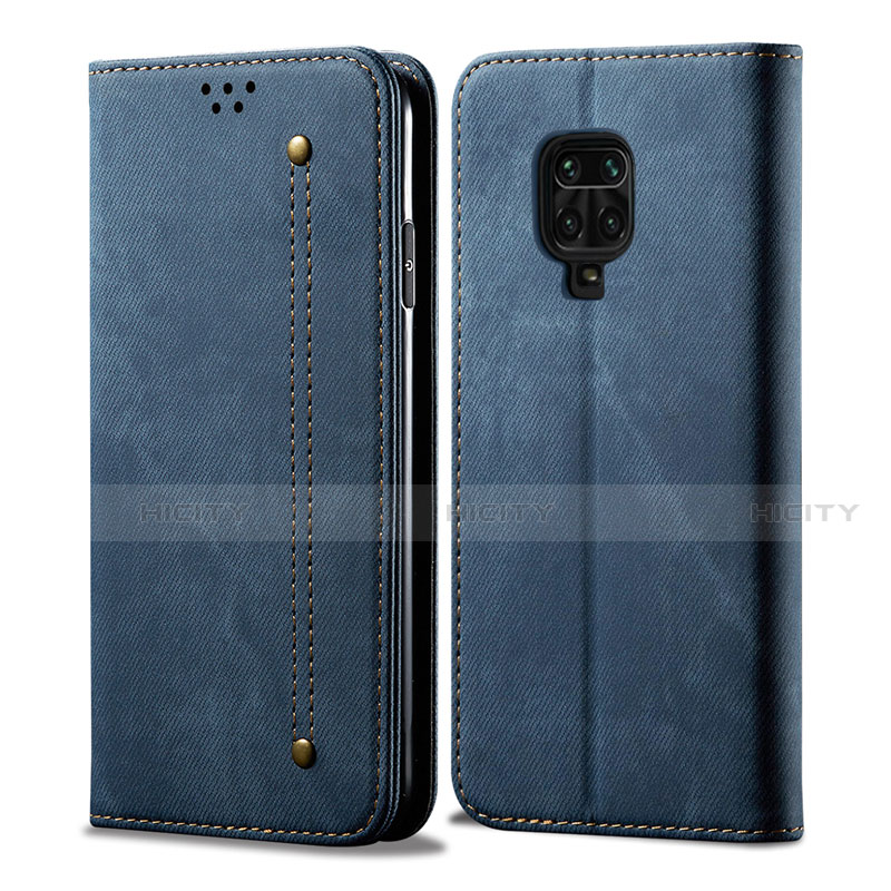 Custodia Portafoglio In stoffa con Supporto per Xiaomi Redmi Note 9 Pro Max Blu