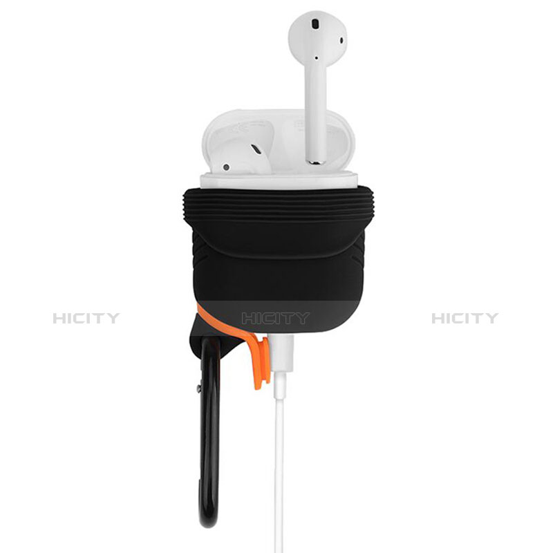 Custodia Portatile con Moschettone per AirPods Custodia di Ricarica Z03 Nero