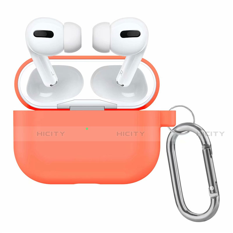 Custodia Portatile con Moschettone per AirPods Pro Custodia di Ricarica Arancione