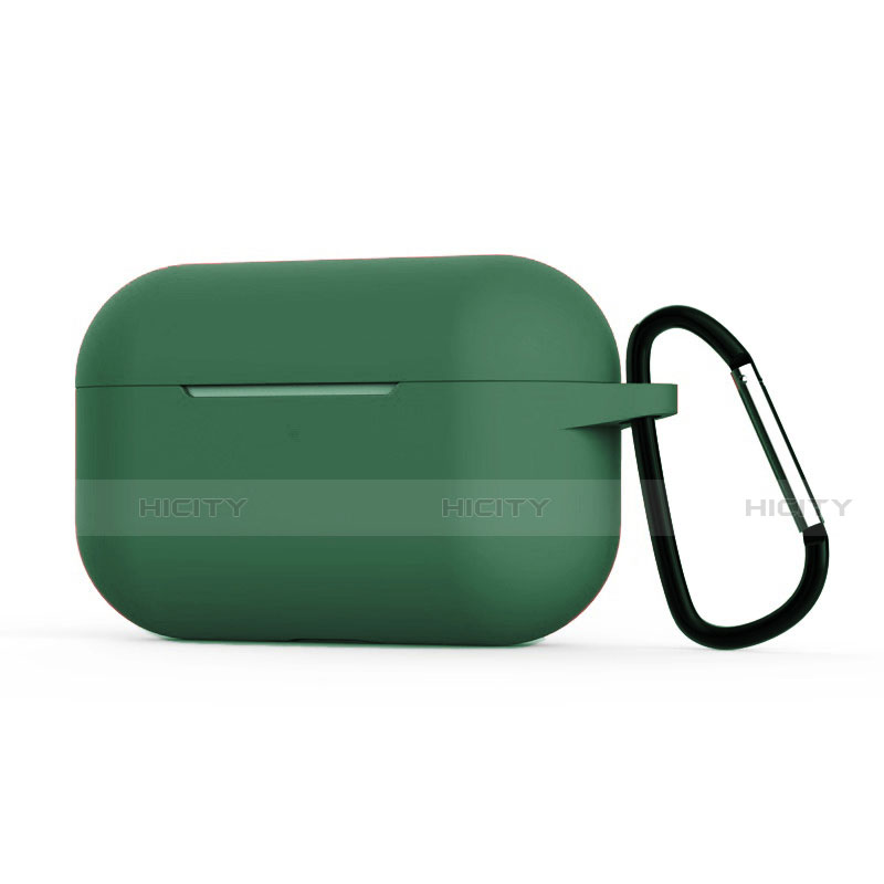 Custodia Portatile con Moschettone per AirPods Pro Custodia di Ricarica C02 Verde Notte