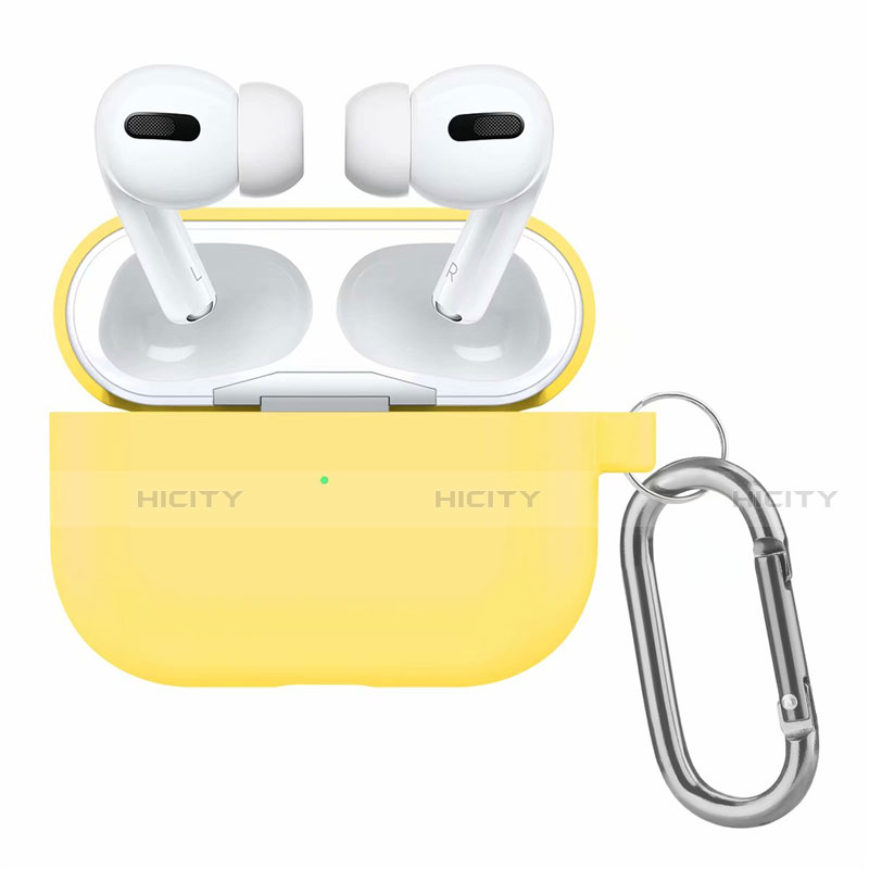 Custodia Portatile con Moschettone per AirPods Pro Custodia di Ricarica Giallo