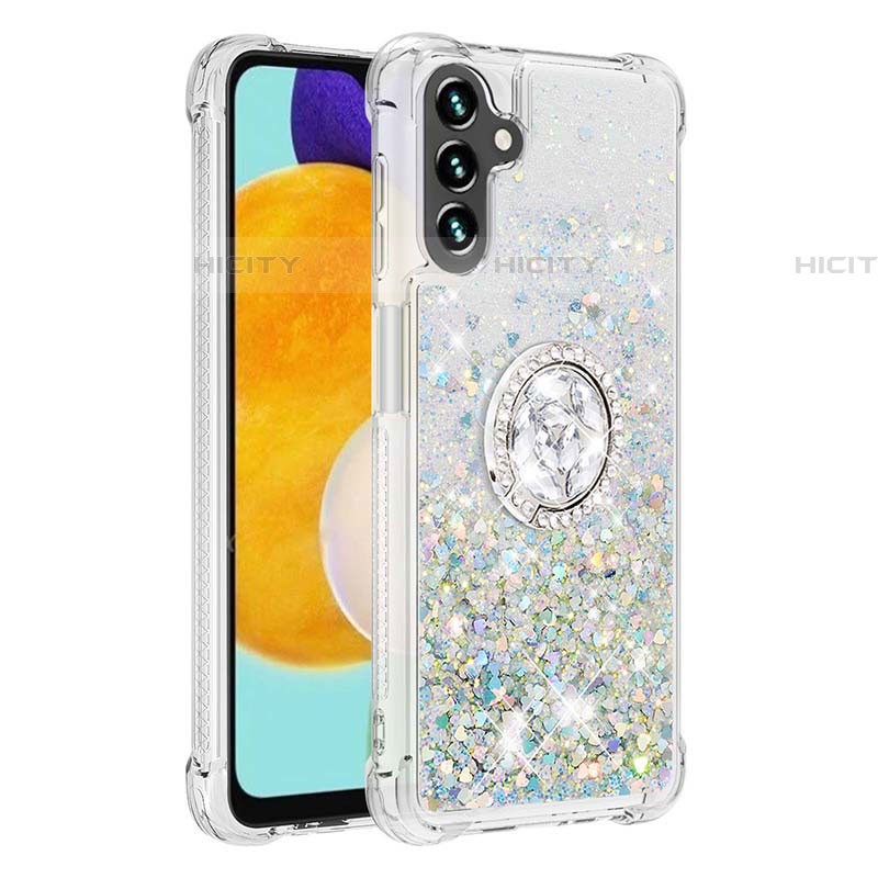 Custodia Silicone Cover Morbida Bling-Bling con Anello Supporto S01 per Samsung Galaxy A04s