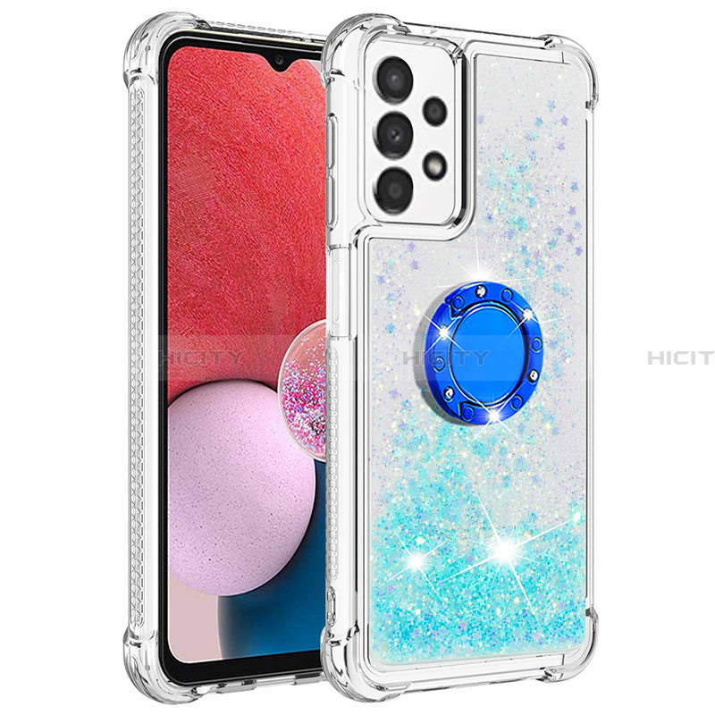 Custodia Silicone Cover Morbida Bling-Bling con Anello Supporto S01 per Samsung Galaxy A13 4G