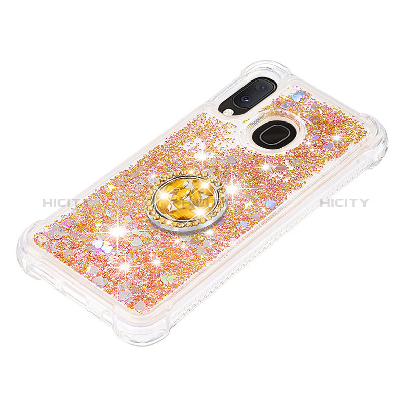 Custodia Silicone Cover Morbida Bling-Bling con Anello Supporto S01 per Samsung Galaxy A20e