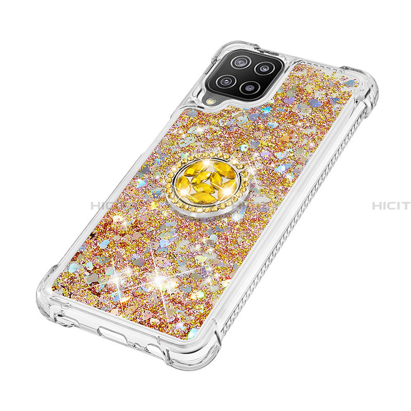 Custodia Silicone Cover Morbida Bling-Bling con Anello Supporto S01 per Samsung Galaxy A22 4G