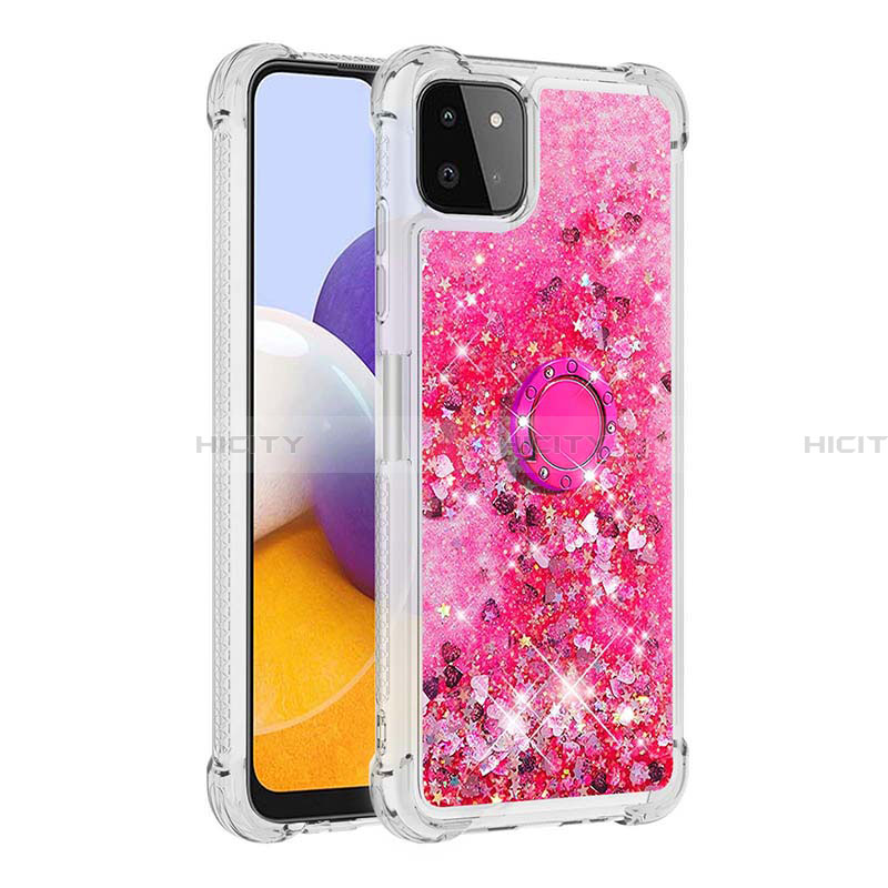 Custodia Silicone Cover Morbida Bling-Bling con Anello Supporto S01 per Samsung Galaxy A22 5G