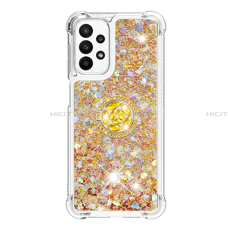 Custodia Silicone Cover Morbida Bling-Bling con Anello Supporto S01 per Samsung Galaxy A23 4G