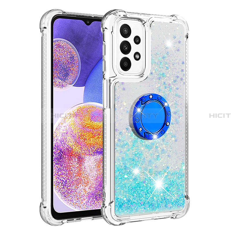 Custodia Silicone Cover Morbida Bling-Bling con Anello Supporto S01 per Samsung Galaxy A23 4G