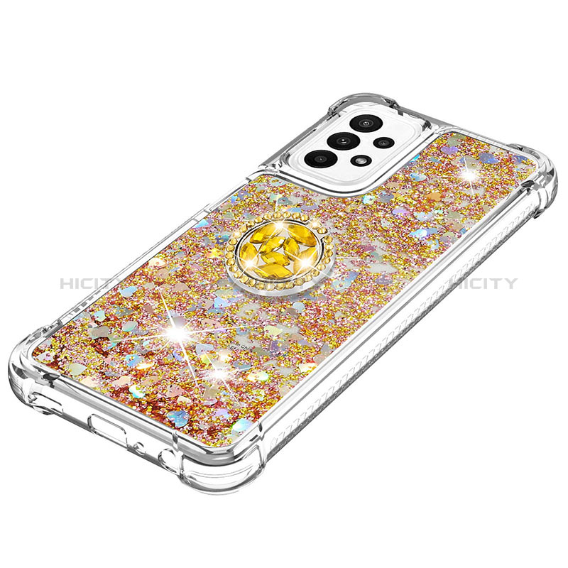 Custodia Silicone Cover Morbida Bling-Bling con Anello Supporto S01 per Samsung Galaxy A23 5G