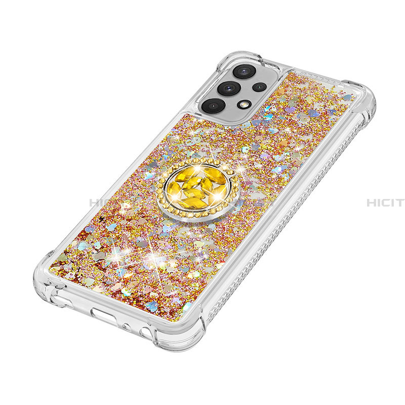 Custodia Silicone Cover Morbida Bling-Bling con Anello Supporto S01 per Samsung Galaxy A32 4G