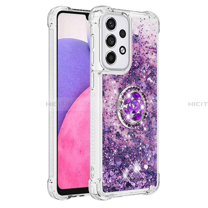 Custodia Silicone Cover Morbida Bling-Bling con Anello Supporto S01 per Samsung Galaxy A33 5G