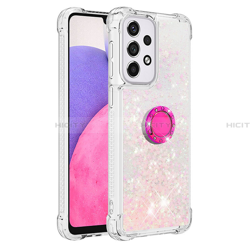 Custodia Silicone Cover Morbida Bling-Bling con Anello Supporto S01 per Samsung Galaxy A33 5G