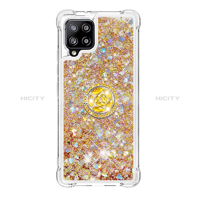 Custodia Silicone Cover Morbida Bling-Bling con Anello Supporto S01 per Samsung Galaxy A42 5G