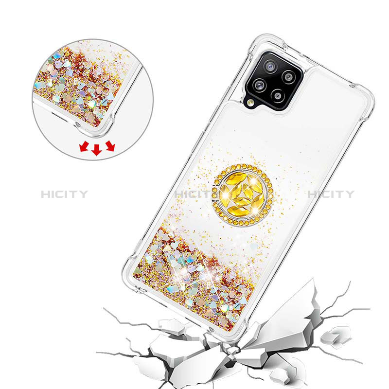 Custodia Silicone Cover Morbida Bling-Bling con Anello Supporto S01 per Samsung Galaxy A42 5G