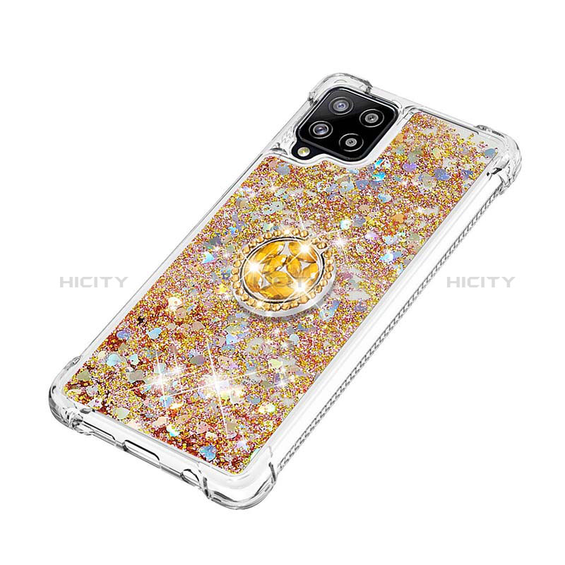 Custodia Silicone Cover Morbida Bling-Bling con Anello Supporto S01 per Samsung Galaxy A42 5G