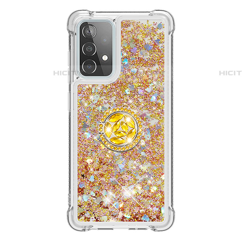 Custodia Silicone Cover Morbida Bling-Bling con Anello Supporto S01 per Samsung Galaxy A52 4G