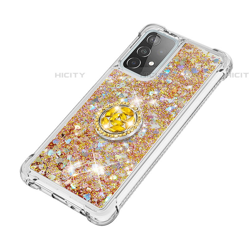 Custodia Silicone Cover Morbida Bling-Bling con Anello Supporto S01 per Samsung Galaxy A52 4G