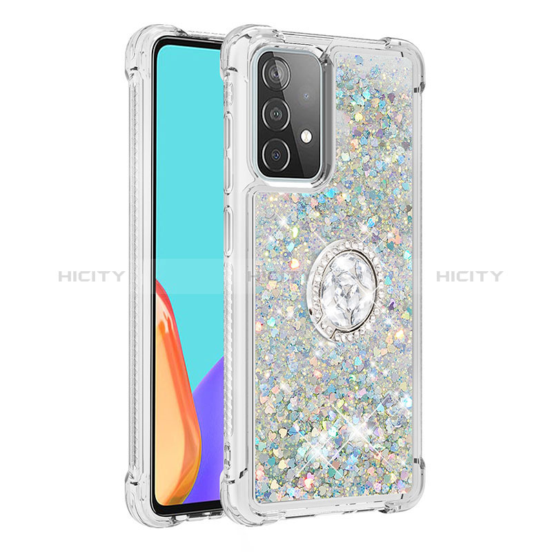 Custodia Silicone Cover Morbida Bling-Bling con Anello Supporto S01 per Samsung Galaxy A52s 5G