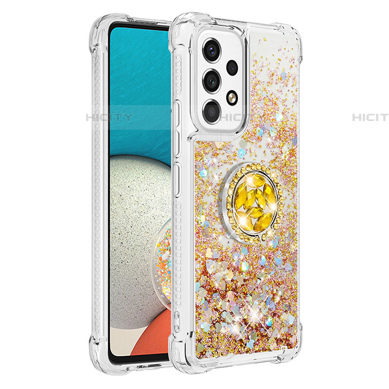 Custodia Silicone Cover Morbida Bling-Bling con Anello Supporto S01 per Samsung Galaxy A53 5G