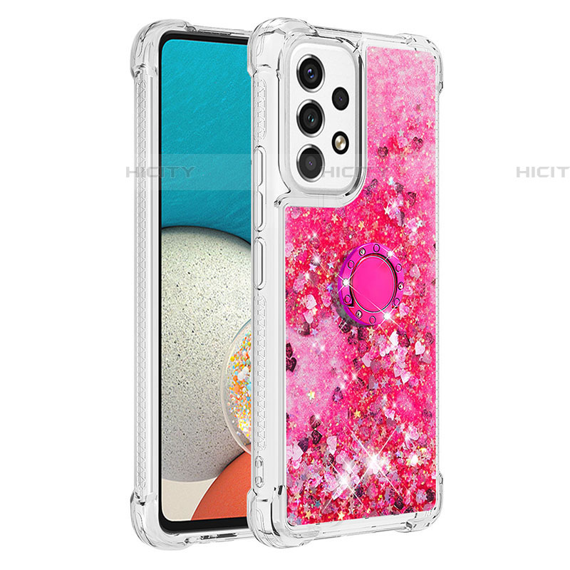 Custodia Silicone Cover Morbida Bling-Bling con Anello Supporto S01 per Samsung Galaxy A53 5G