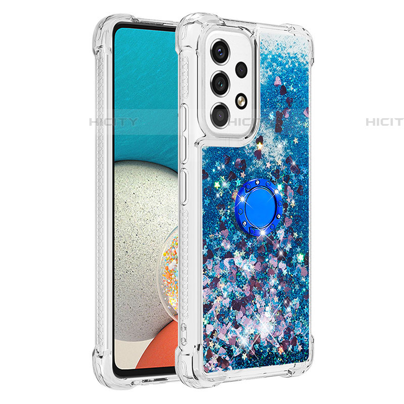 Custodia Silicone Cover Morbida Bling-Bling con Anello Supporto S01 per Samsung Galaxy A53 5G