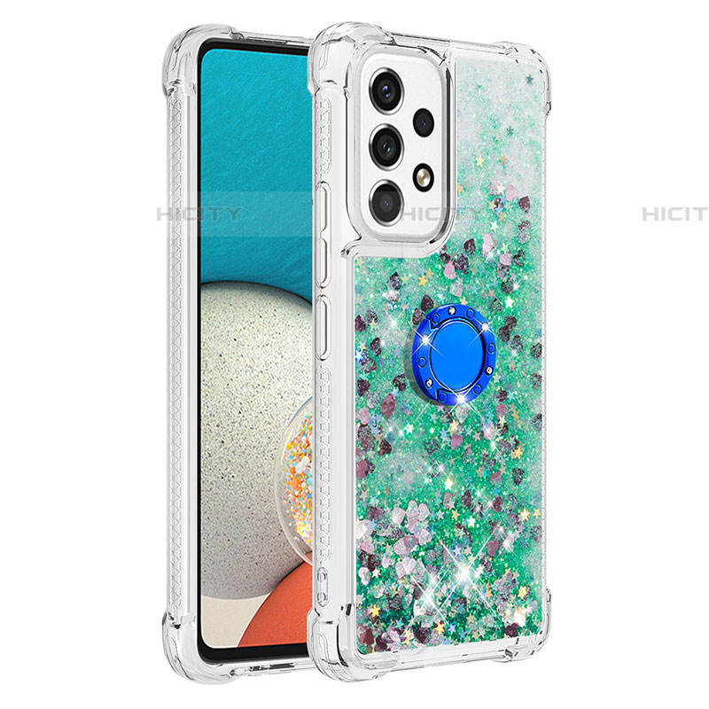 Custodia Silicone Cover Morbida Bling-Bling con Anello Supporto S01 per Samsung Galaxy A53 5G