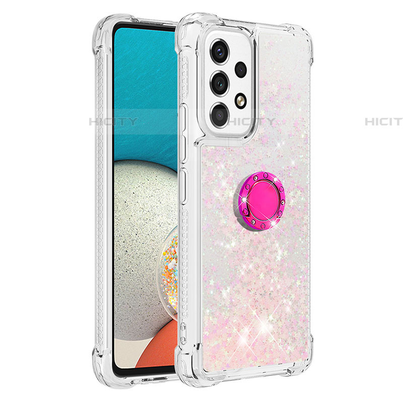 Custodia Silicone Cover Morbida Bling-Bling con Anello Supporto S01 per Samsung Galaxy A53 5G